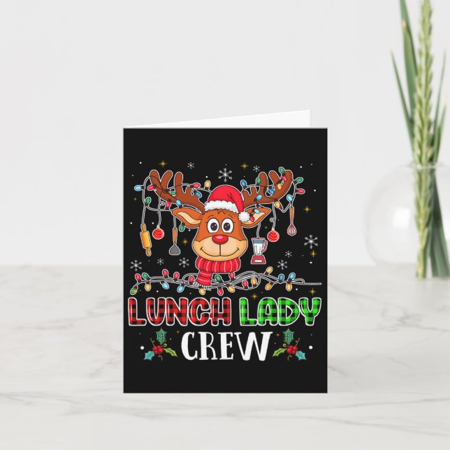Lady Crew Rentier Cafeteria Lady Xmas Holid Karte (Vorderseite)