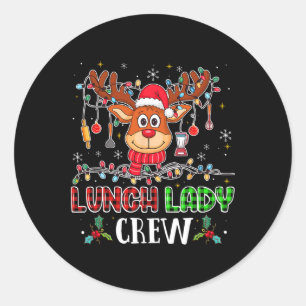 Lady Crew Rentier Cafeteria Lady Xmas Holid Runder Aufkleber