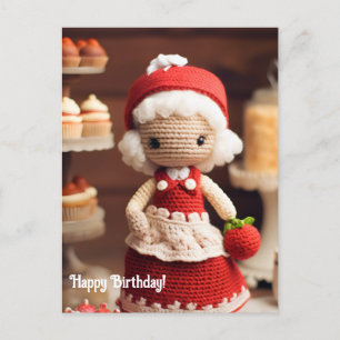 Lady Crochet und Cupcakes Geburtstag Postkarte