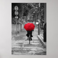 Lady Cyclist mit einem Roten Regenschirm, Florenz,