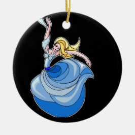 Lady Dancer in blau Keramik Ornament