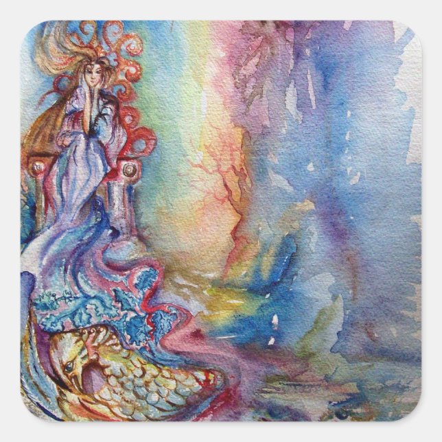 LADY DES SEES QUADRATISCHER AUFKLEBER (Vorderseite)