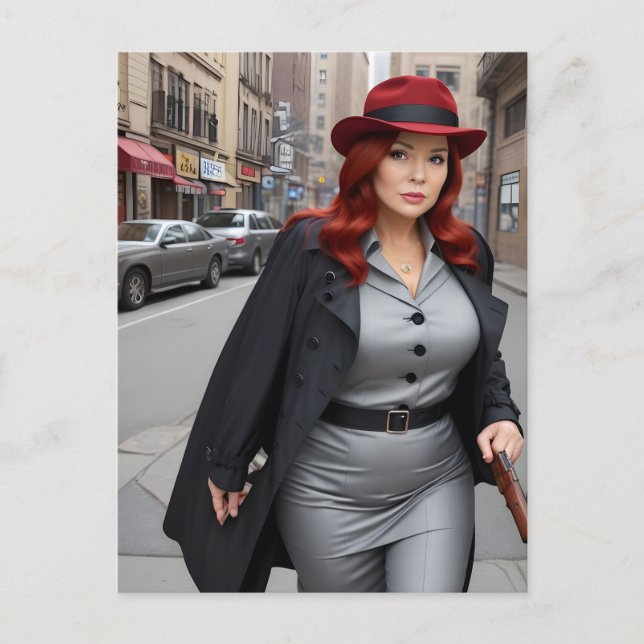 Lady Detective Postkarte (Vorderseite)