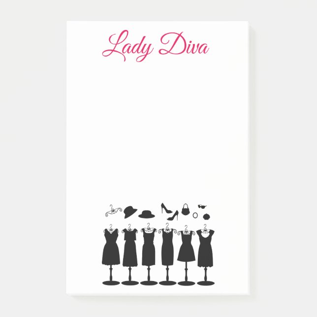 Lady Diva Bekleidung Post-it Klebezettel (Vorderseite)