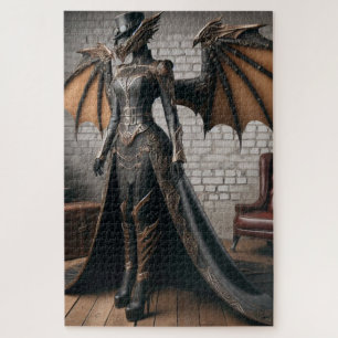 Lady Dragon Rider Steampunk Viktorianisch Industri Puzzle