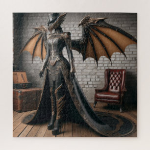 Lady Dragon Rider Steampunk Viktorianisch Industri Puzzle