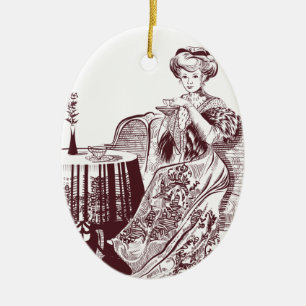 Lady Drink Keramikornament