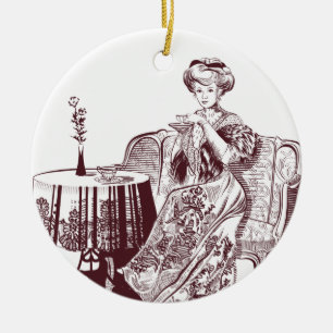 Lady Drink Keramikornament