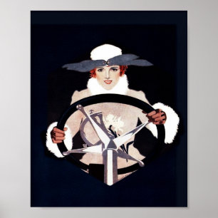 Lady Driver Fadeaway Girl by C Coles Phillips Poster