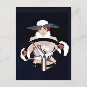 Lady Driver Fadeaway Girl by C Coles Phillips Postkarte