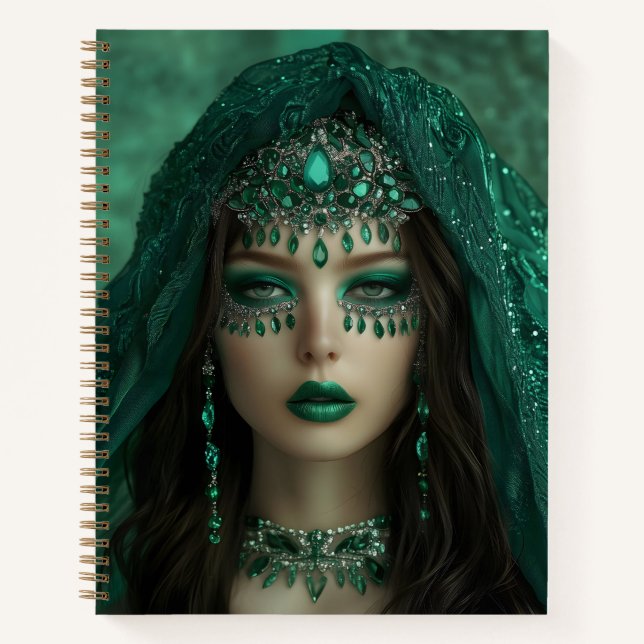 Lady Emerald Spiral Notebook Notizbuch (Vorderseite)