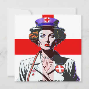 Lady England mit englischer Flag Postkarte