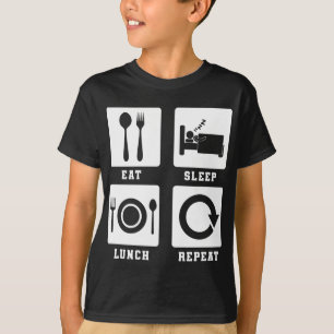 Lady essen Mittagessen Mittagessen Wiederholung Mi T-Shirt