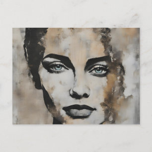 Lady Face Postkarte
