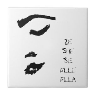 Lady Face Sketch She Ze Elle Ella Sie Fliese