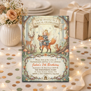Lady Fairy Whimsical Wald 7. Geburtstagsfeier Einladung