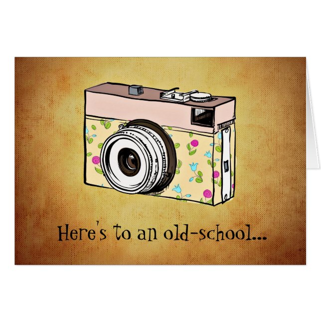 Lady Fotograf Camera Picture Geburtstagkarte (Vorderseite (Horizontal))