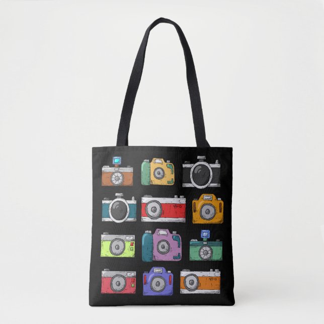 LADY FOTOGRAPHER KAMERA TOTE BAG PURS (Vorderseite)