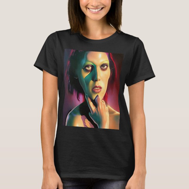 Lady Frankenstein Beängstigend Monster Halloween-F T-Shirt (Vorderseite)
