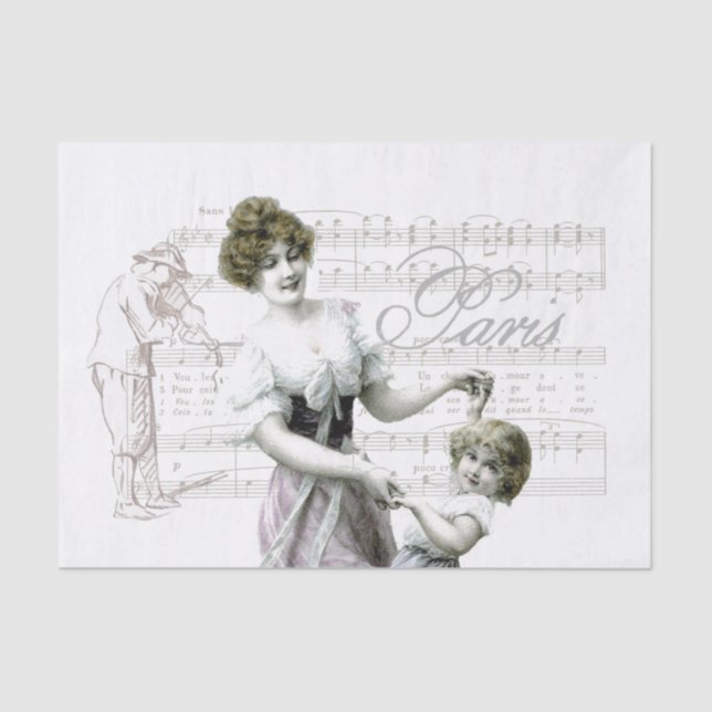 Lady Girl Decoupage Seidenpapier (Vorderseite)