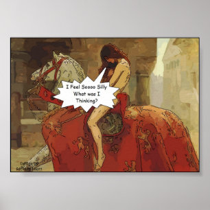 Lady Godiva Cartoon Poster