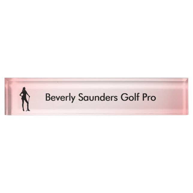 Lady Golf Pink Sport Namensplakette (Vorderseite)