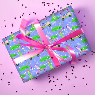 Lady Golf Thema Alles Gute zum Geburtstag Geschenkpapier Set