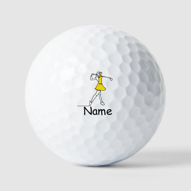 Lady Golfer auf Golfball (Vorderseite)