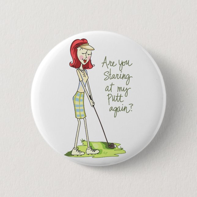 Lady Golfer Button (Vorderseite)