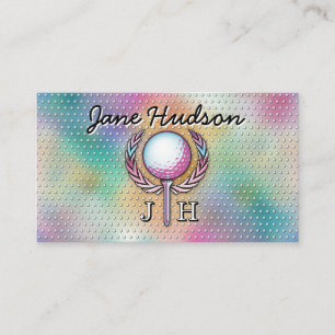 Lady Golfer Custom Monogram Design Visitenkarte