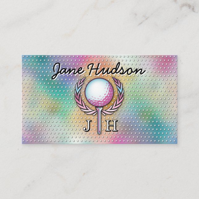 Lady Golfer Custom Monogram Design Visitenkarte (Vorderseite)