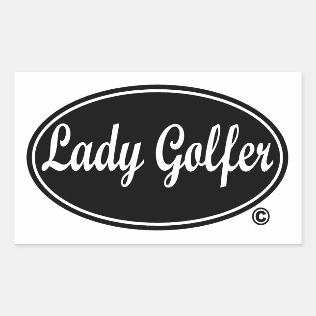 Lady Golfer decal Rechteckiger Aufkleber (Vorderseite)