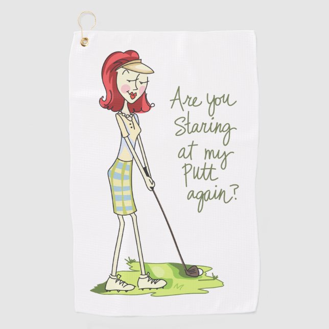 Lady Golfer Golfhandtuch (Vorderseite)