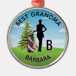 Lady Golfer Golfplatz Individuelle Name 3-D Monogr Ornament Aus Metall