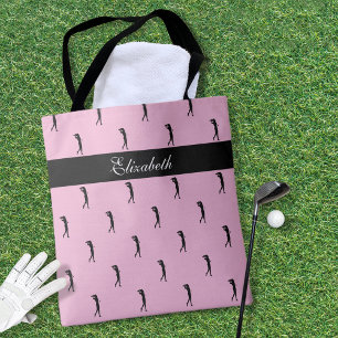 Lady Golfer Maßgeschneiderter Namensmuster Rosa Sc