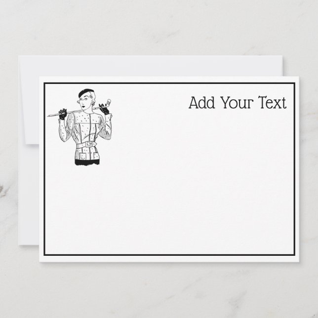 Lady Golfer mit Golf Club der 30er Jahre (Vorderseite)