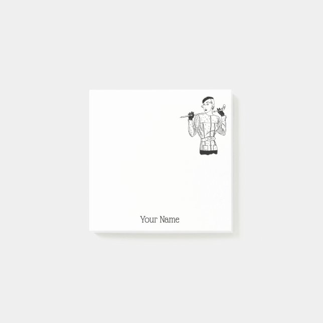 Lady Golfer mit Golf Club der 30er Jahre Post-it Klebezettel (Vorderseite)