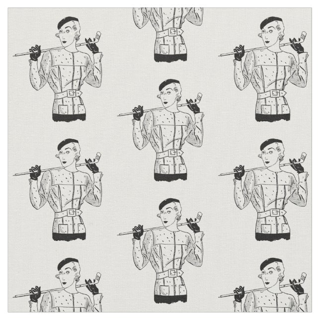 Lady Golfer mit Golf Club der 30er Jahre Stoff (Nahaufnahme)