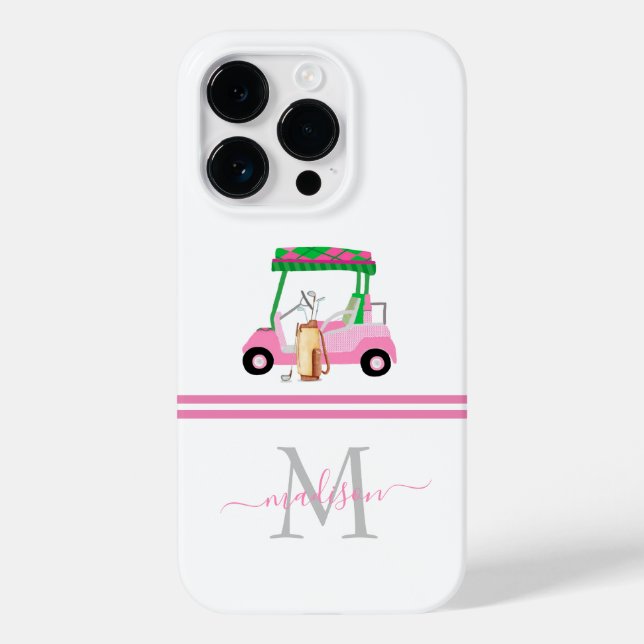 Lady Golfer Personalisiert Monogram Name Case-Mate iPhone Hülle (Rückseite)