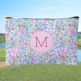 Lady Golfer Pink Blue Preppy Custom Initial Ladies Zubehörtasche