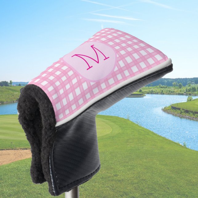 Lady Golfer Pink Gingham Preppy Custom Ladys Golf Headcover (Von Creator hochgeladen)