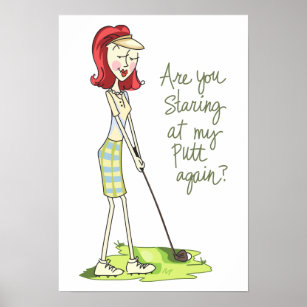 Lady Golfer Poster