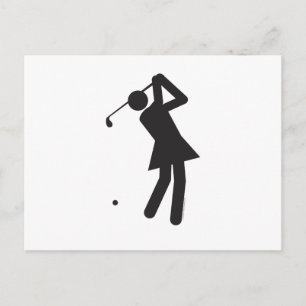 Lady-golfer-T Postkarte