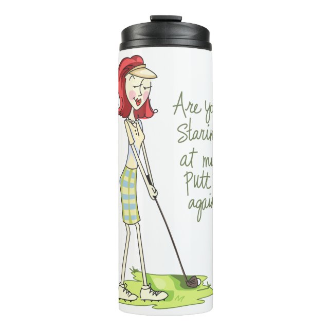 Lady Golfer Thermosbecher (Vorderseite)