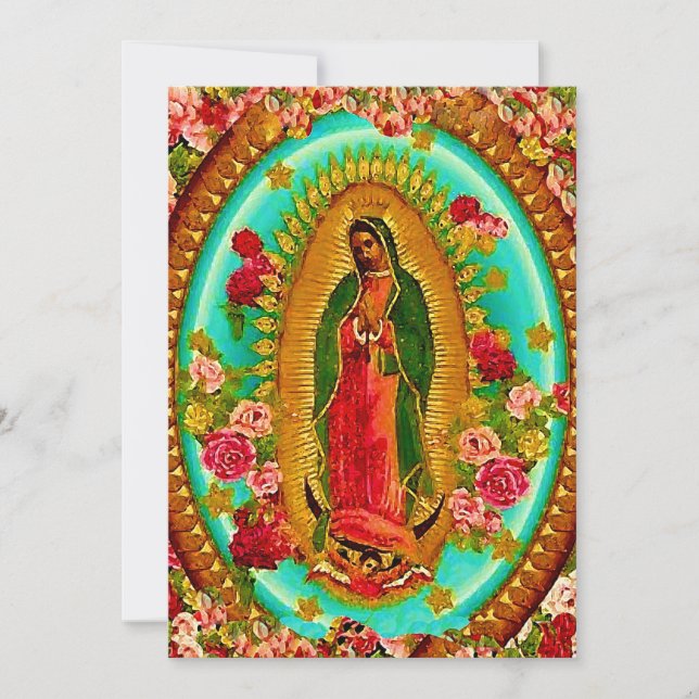 Lady Guadalupe Mexikanische St. Jungfrau Mary Einladung (Vorderseite)