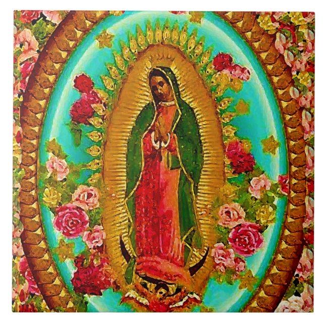 Lady Guadalupe Mexikanische St. Jungfrau Mary Fliese (Vorderseite)