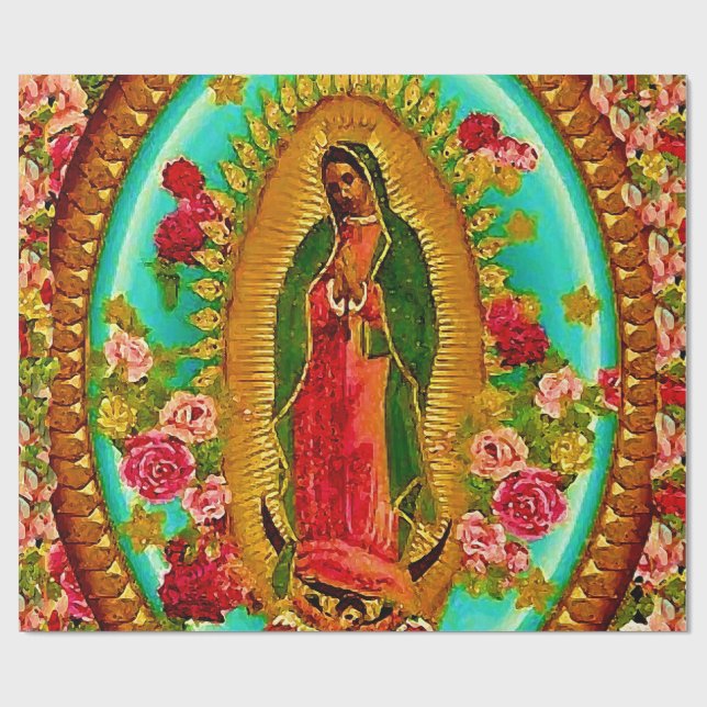 Lady Guadalupe Mexikanische St. Jungfrau Mary Geschenkpapier (Flach)