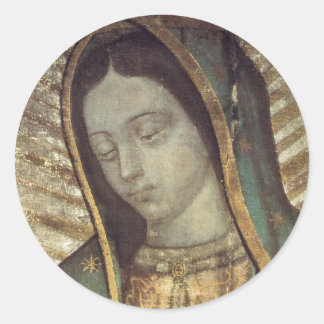 Lady Guadalupe Runder Aufkleber