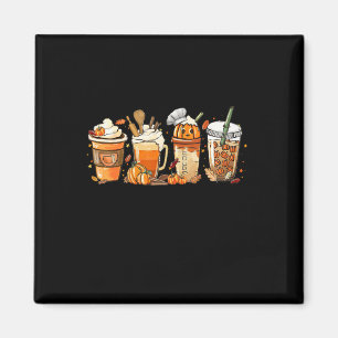 Lady Happy Fall Coffee Pumpkin Latte Erntedank Magnet