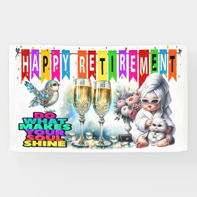 Lady HAPPY RETIREMENT BANNER (Horizontal)